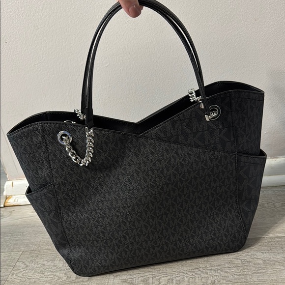 Michael Kors Black Quilted Tote with Chain Straps - Picture 2 of 5